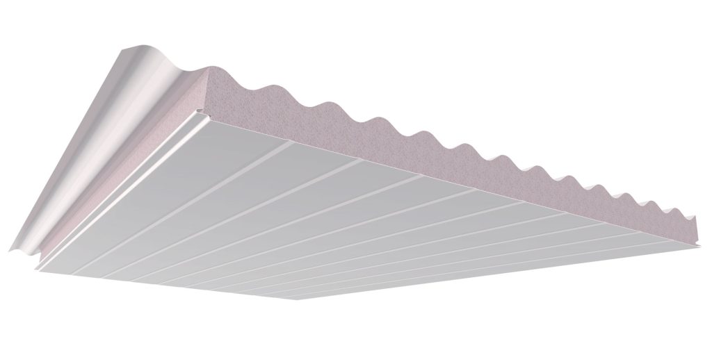 White corrugated metal roofing sheet